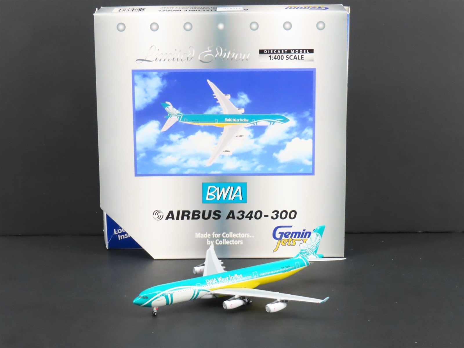 1:400 Gemini Jets GJBWA316 Die-Cast BWIA West Indies Airbus A340-300 Airliner