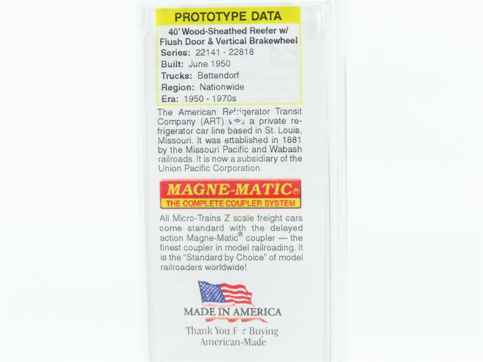 Z Micro-Trains MTL 51800041 ART American Refrigerator Transit 40' Reefer #22787