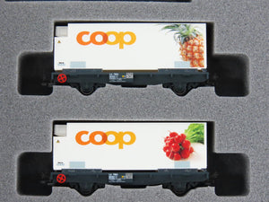 N Kato 10-1731 RhB Rhaetian Flat Cars 8-Unit Set w/ Mail & Reefer Containers