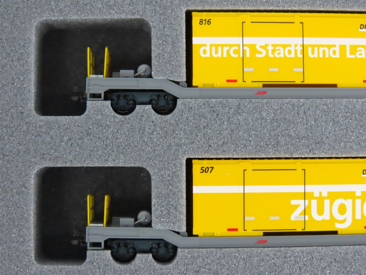 N Kato 10-1731 RhB Rhaetian Flat Cars 8-Unit Set w/ Mail &amp; Reefer Containers