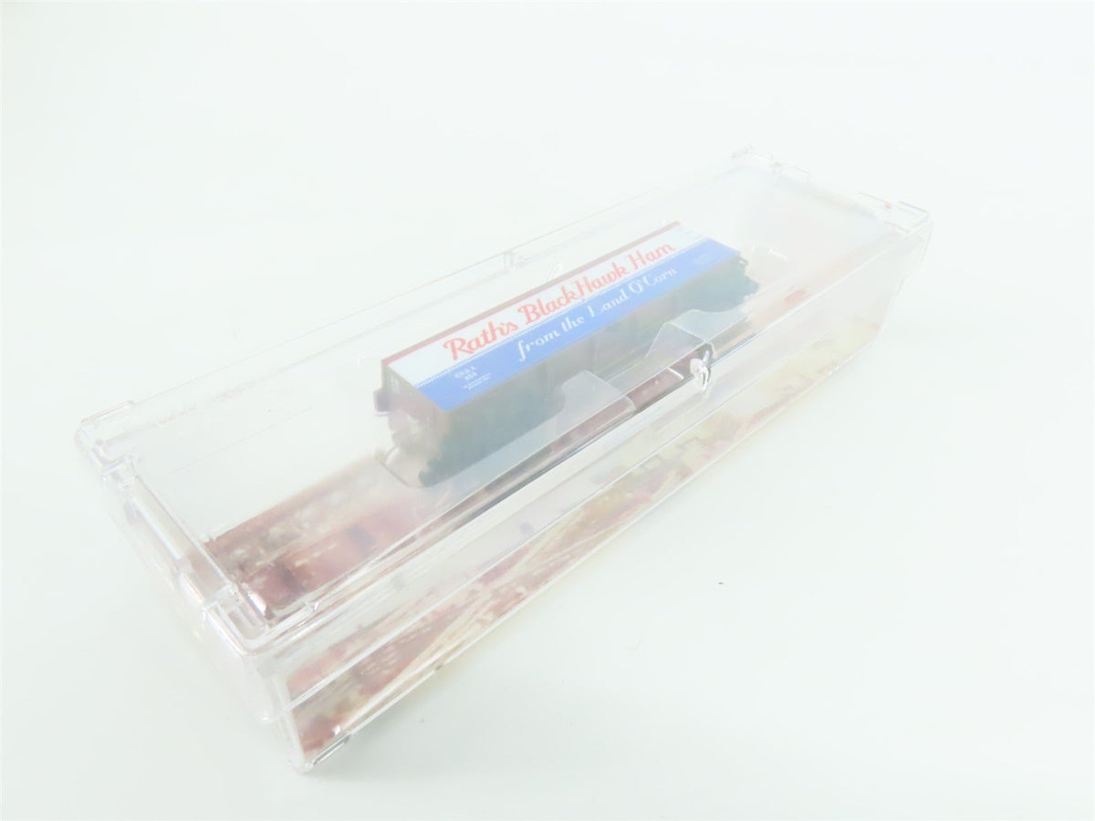 Z Scale Micro-Trains MTL 51800160 RPRX Rath&#39;s Blackhawk Ham 40&#39; Wood Reefer #208