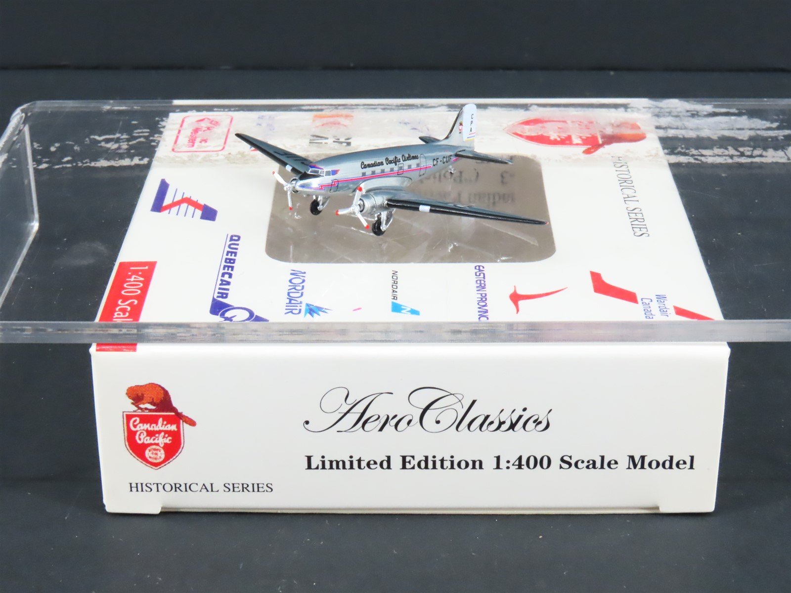 1:400 Scale AeroClassics Die-Cast CP "Polished Livery" Douglas DC-3 CF-CUF