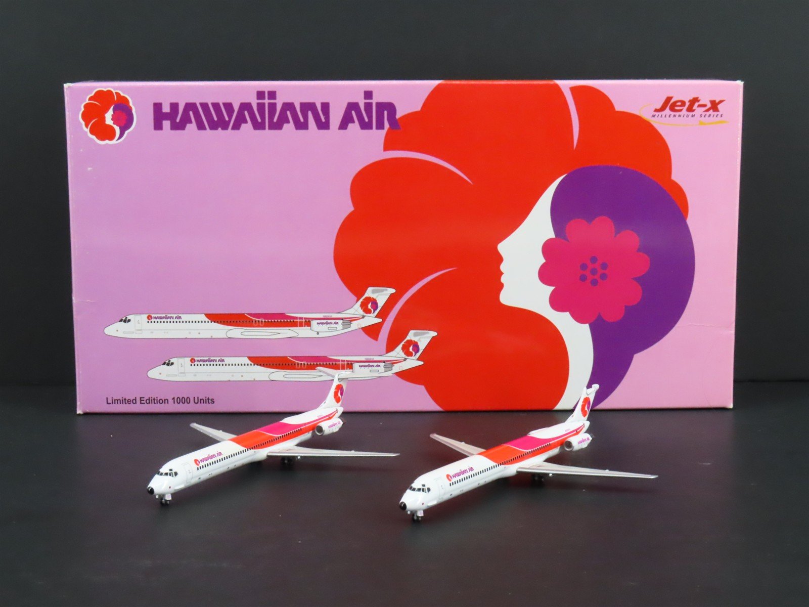 1:400 Dragon Wings JetX JX019 Die-Cast Hawaiian Air MD 80 Airliner Set