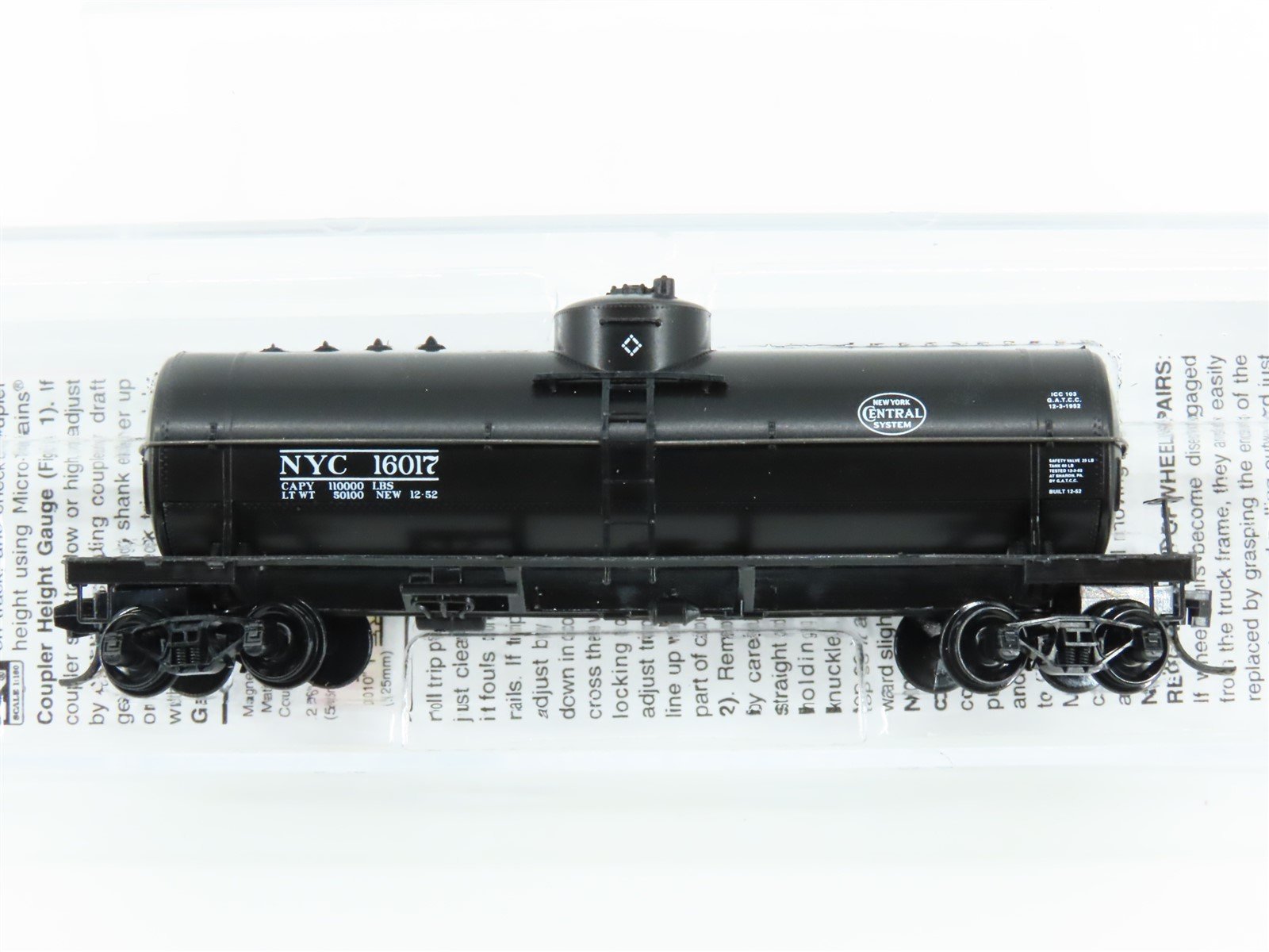 N Micro-Trains MTL 06500106 NYC New York Central 39' Single Dome Tank Car #16017