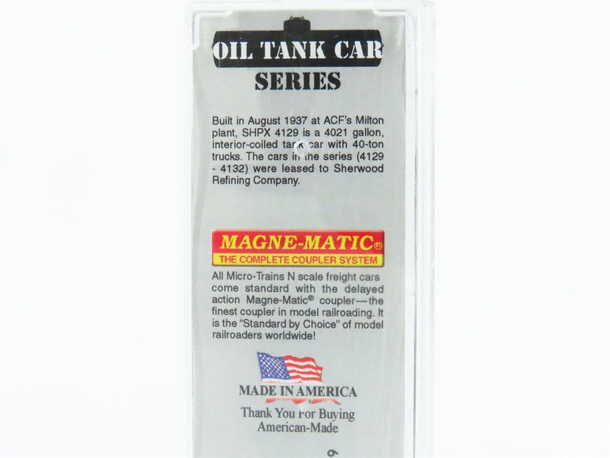 N Micro-Trains MTL 06500760 SHPX Sherwood Refining 39&#39; Single Dome Tank Car 4129