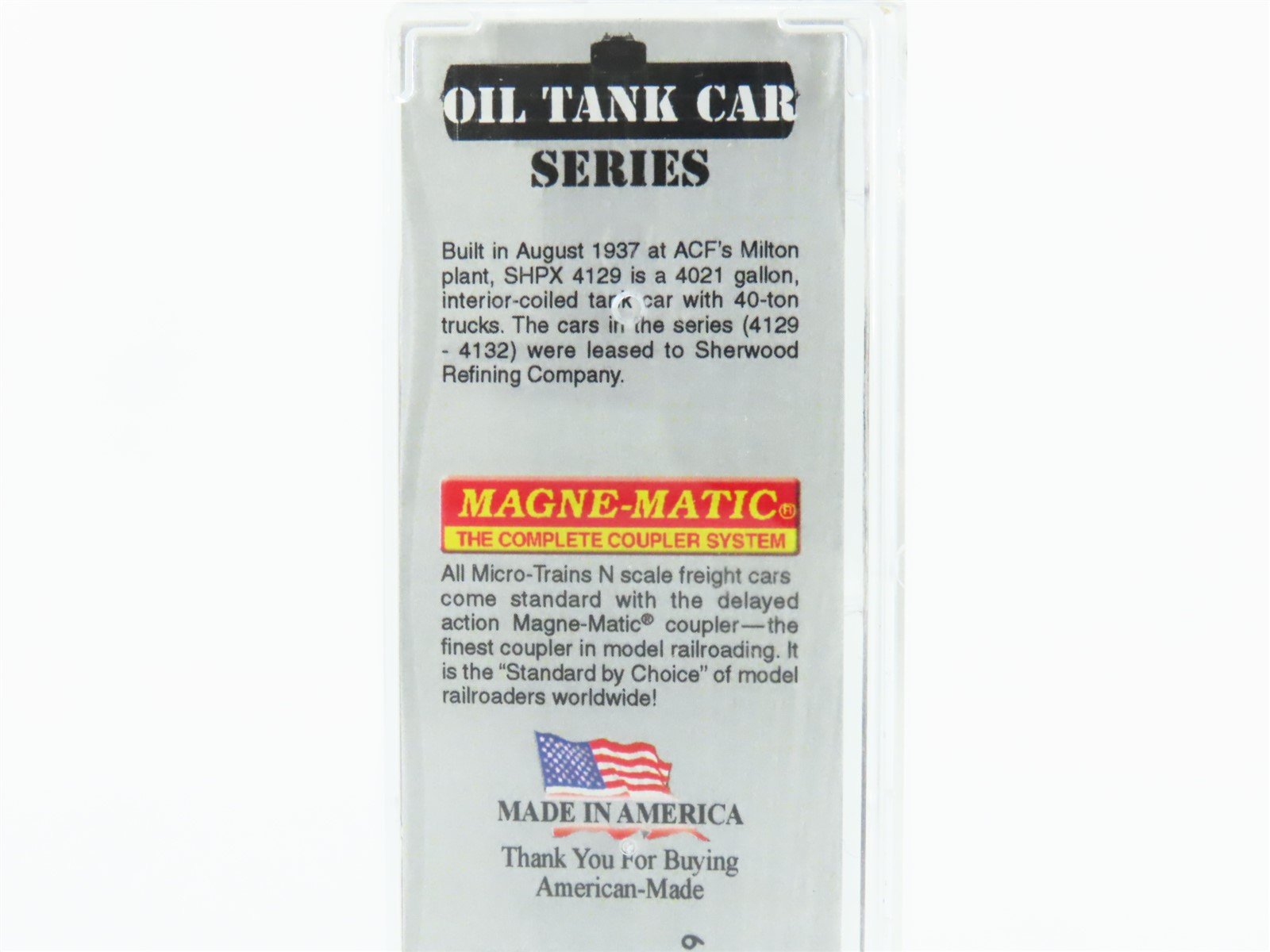 N Micro-Trains MTL 06500760 SHPX Sherwood Refining 39' Single Dome Tank Car 4129