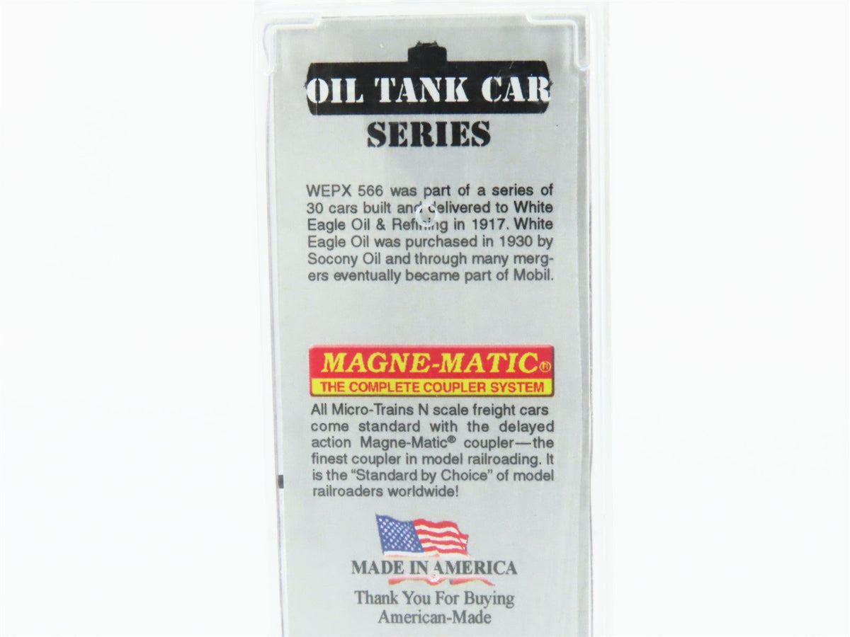 N Micro-Trains MTL 06500810 WEPX White Eagle Oil 39&#39; Single Dome Tank Car #566