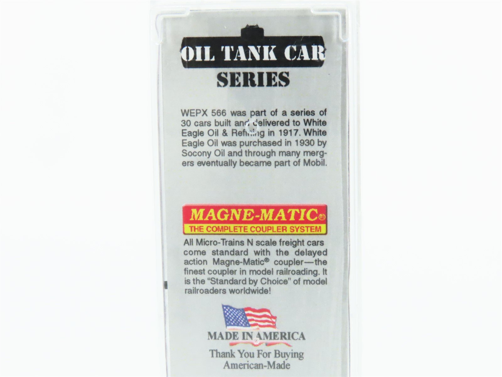 N Micro-Trains MTL 06500810 WEPX White Eagle Oil 39' Single Dome Tank Car #566