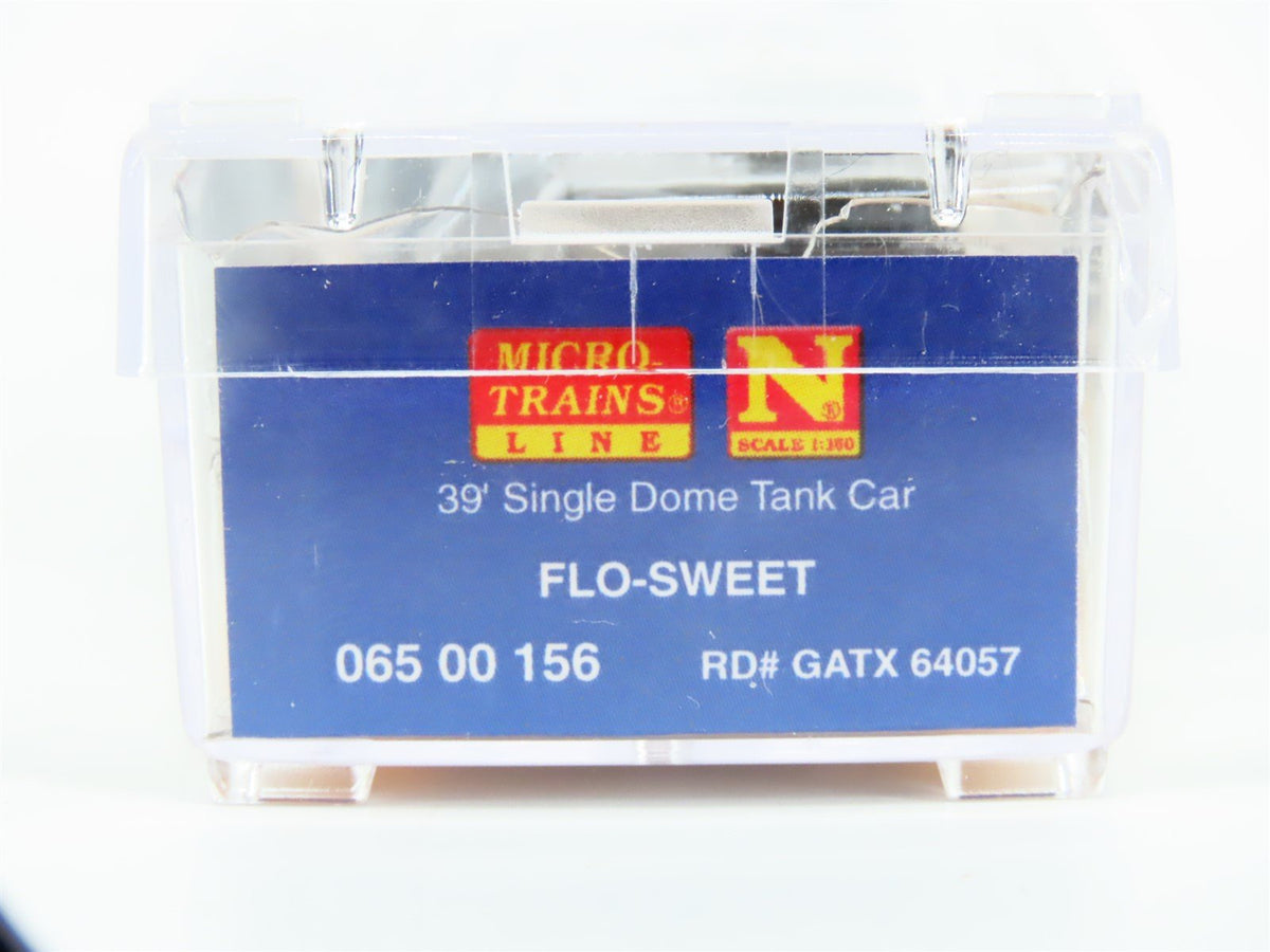 N Scale Micro-Trains MTL 06500156 GATX Flo-Sweet 39&#39; Single Dome Tank Car #64057