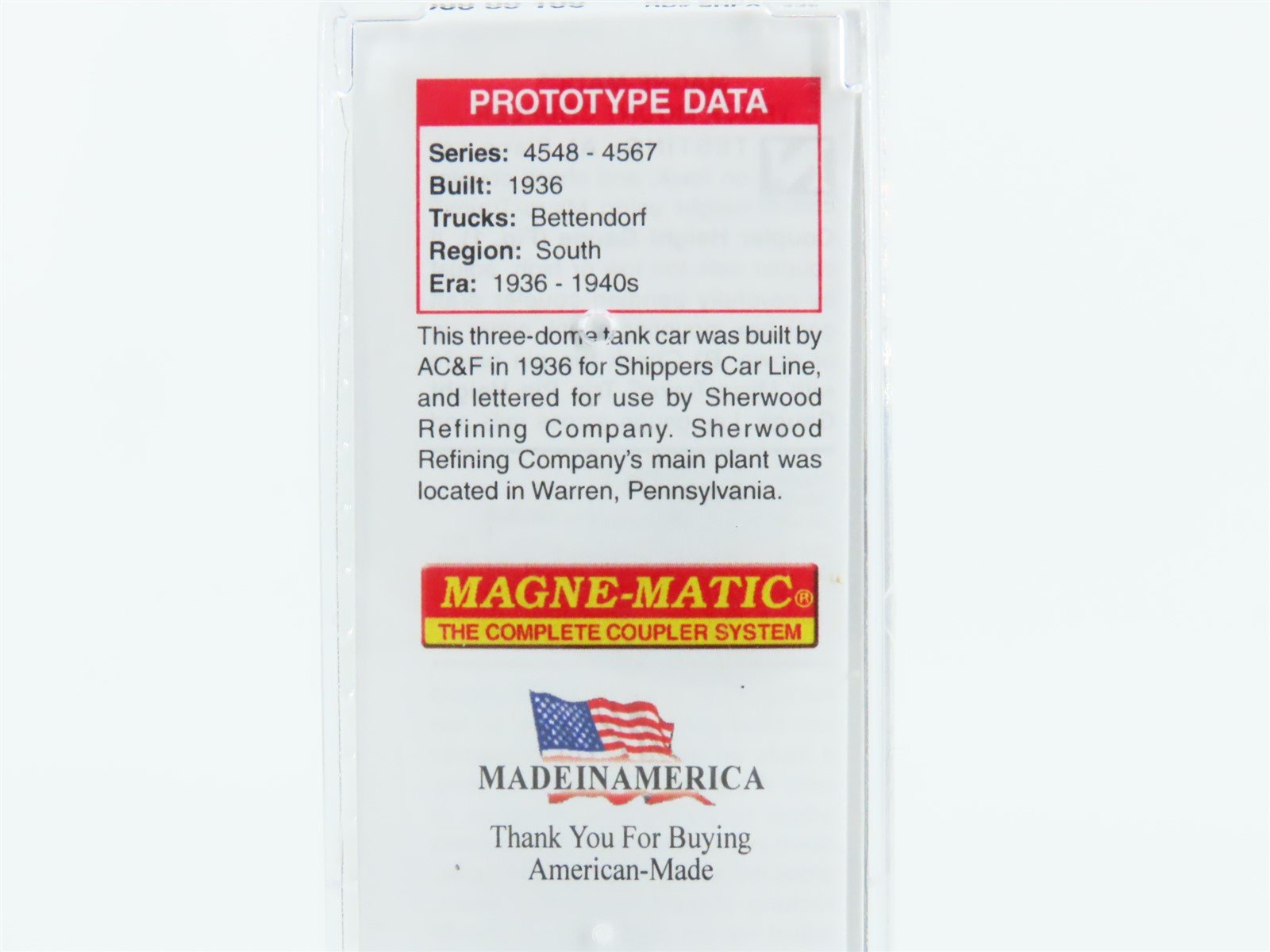 N Micro-Trains MTL 06600100 SHPX Sherwood Refining Company 3-Dome Tank Car #4553