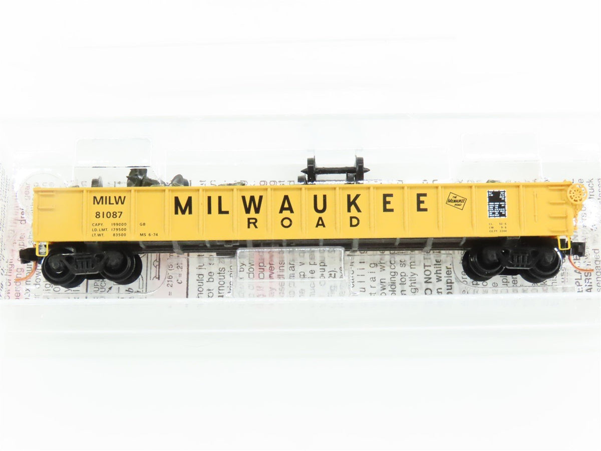 N Micro-Trains MTL 48110.1 MILW Milwaukee Road 50&#39; Gondola w/ Rock Load #81087