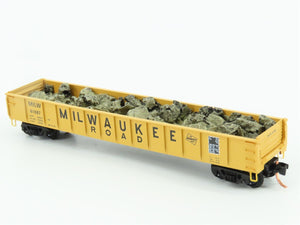 N Micro-Trains MTL 48110.1 MILW Milwaukee Road 50' Gondola w/ Rock Load #81087