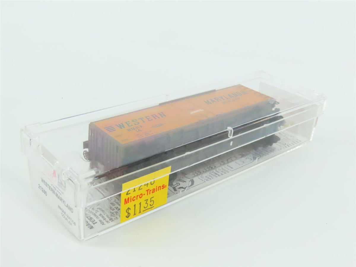 N Scale Micro-Trains MTL 21240 WMRX Western Maryland 40&#39; Plug Door Box Car #14