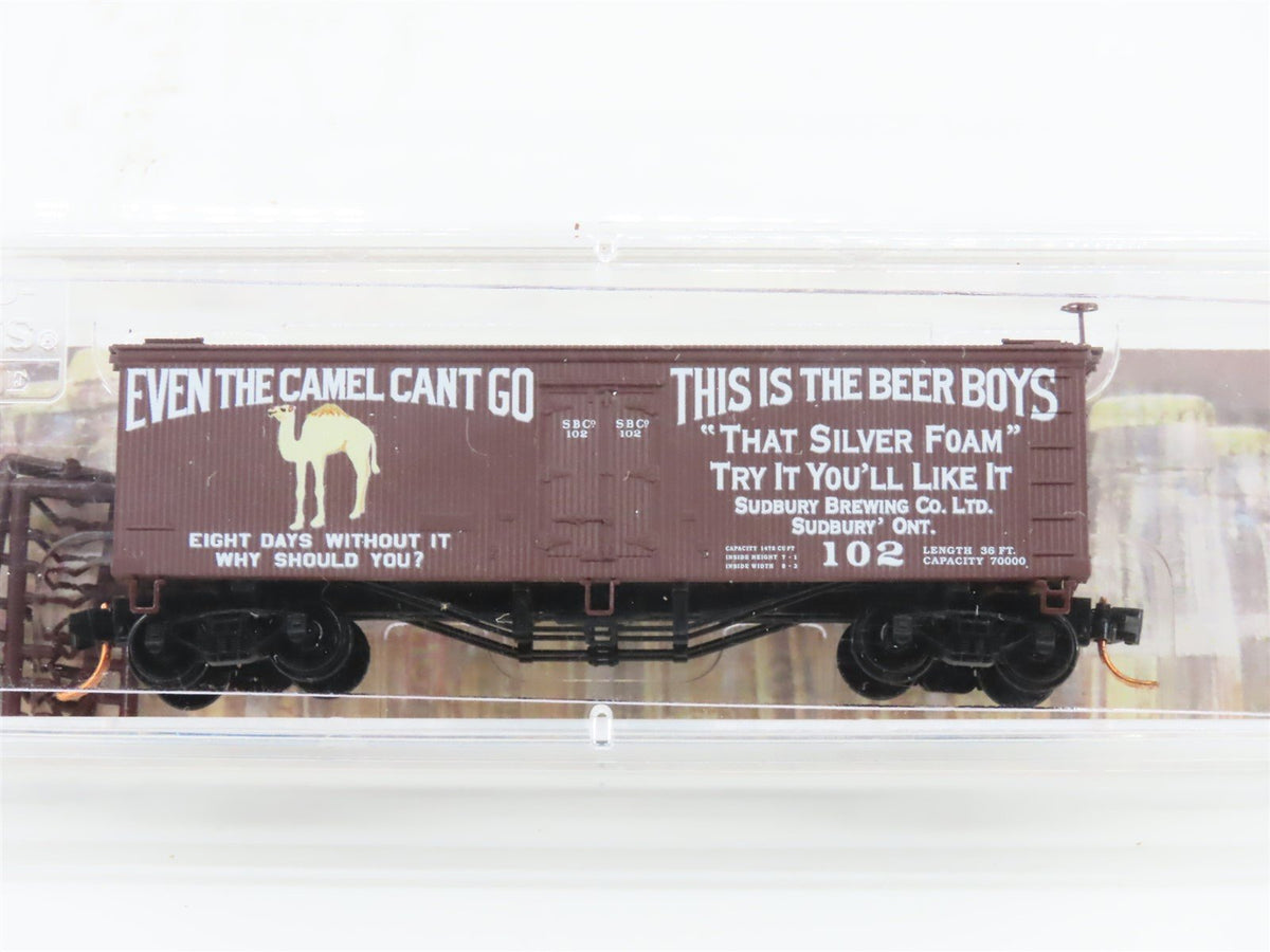 N Scale Micro-Trains MTL 05800180 SBCO Sudbury Brewing Co. 36&#39; Wood Reefer #102