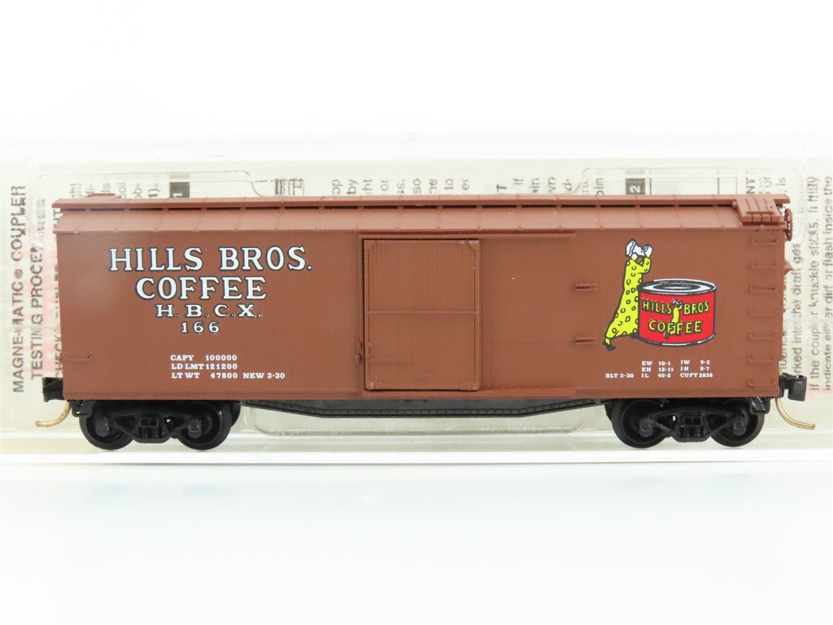 N Scale Micro-Trains MTL 42100 HBCX Hills Bros. Coffee 40&#39; Wood Box Car #166