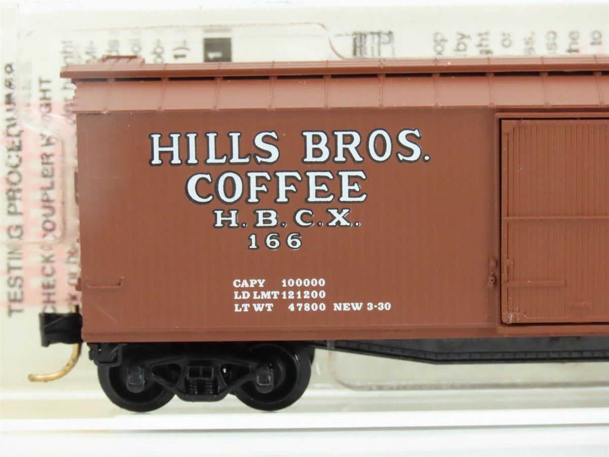 N Scale Micro-Trains MTL 42100 HBCX Hills Bros. Coffee 40&#39; Wood Box Car #166