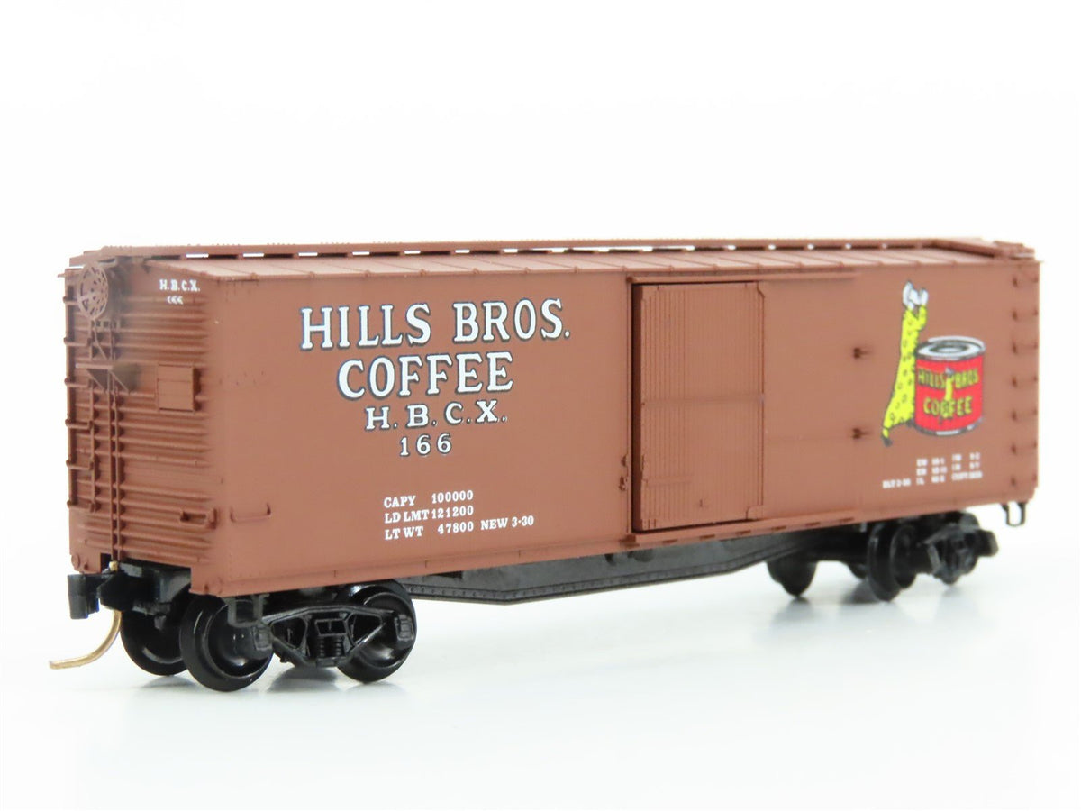 N Scale Micro-Trains MTL 42100 HBCX Hills Bros. Coffee 40&#39; Wood Box Car #166