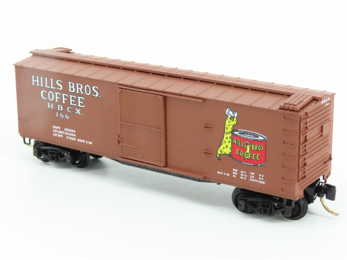 N Scale Micro-Trains MTL 42100 HBCX Hills Bros. Coffee 40&#39; Wood Box Car #166