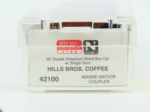 N Scale Micro-Trains MTL 42100 HBCX Hills Bros. Coffee 40' Wood Box Car #166