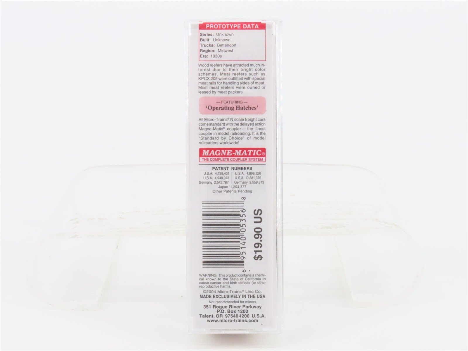 N Scale Micro-Trains MTL 49120 KPCX King Packing Co 40' Wood Reefer #205