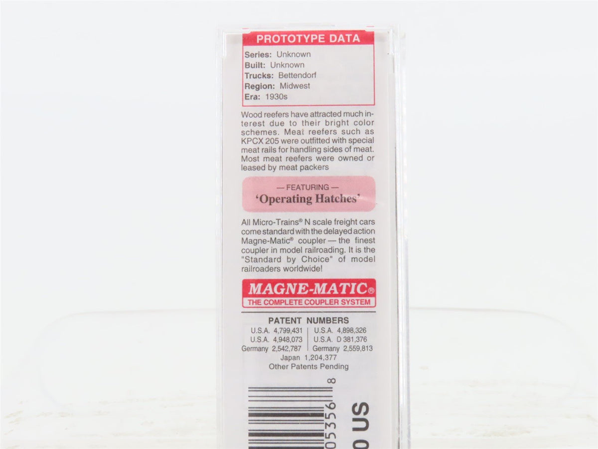 N Scale Micro-Trains MTL 49120 KPCX King Packing Co 40&#39; Wood Reefer #205