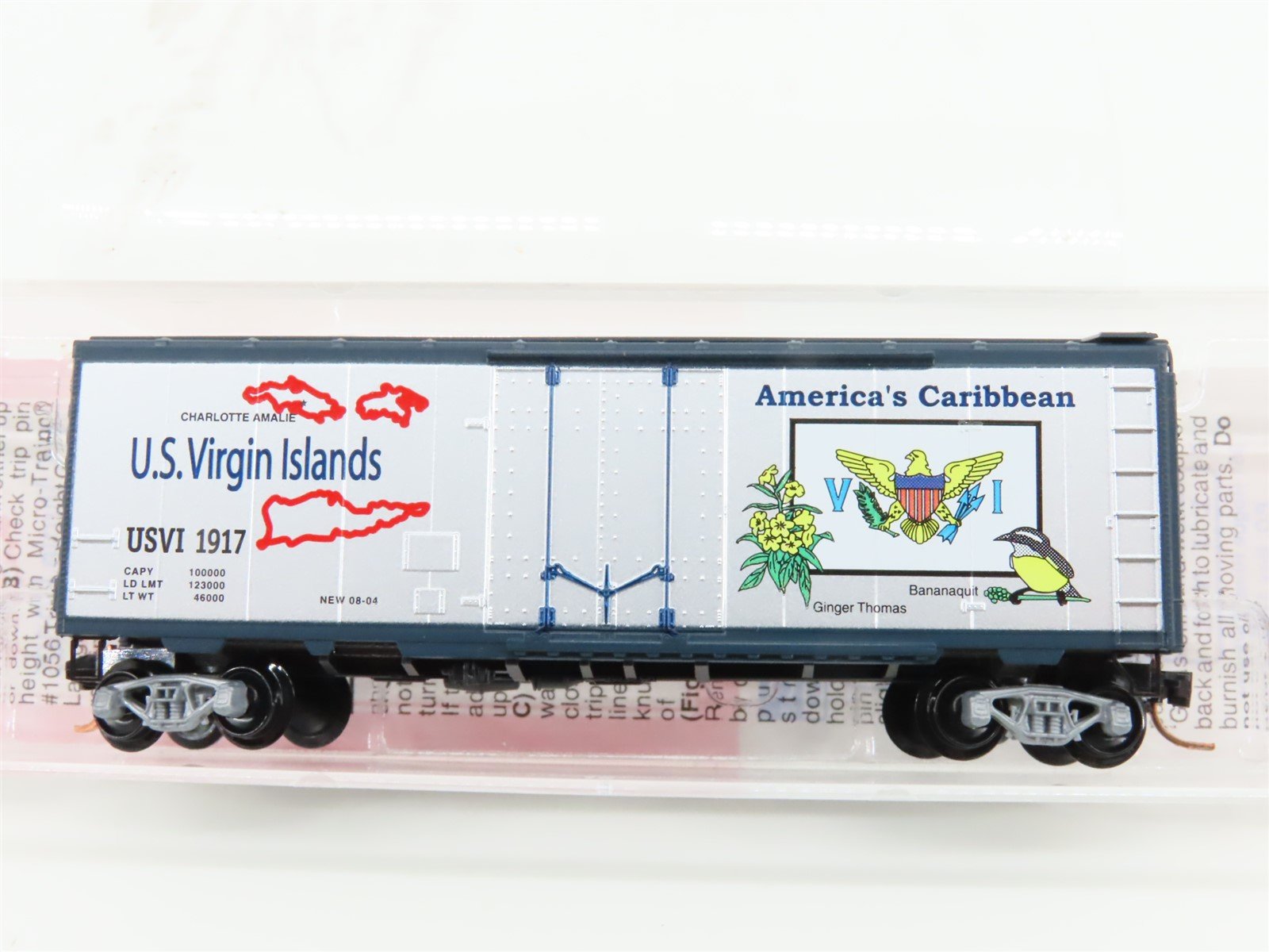 N Scale Micro-Trains MTL NSC 04-72 USVI US Virgin Islands 40' Box Car #1917