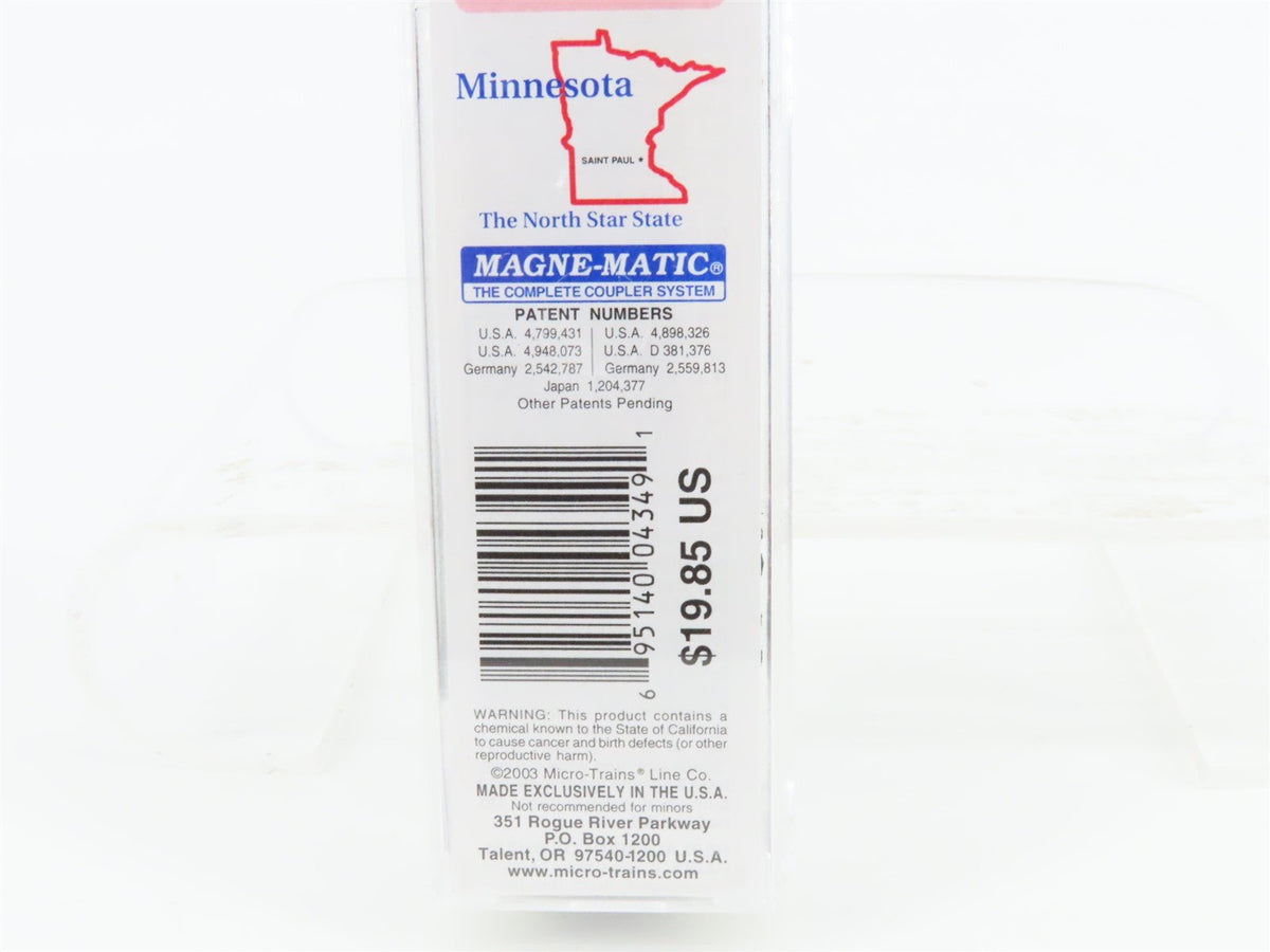 N Scale Micro-Trains MTL 21360 MN Minnesota State 40&#39; Plug Door Box Car #1858