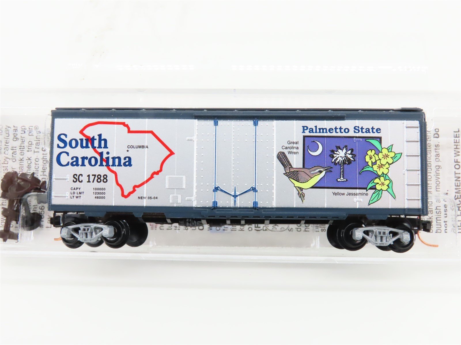 N Scale Micro-Trains MTL 21378 SC South Carolina State 40' Box Car #1788