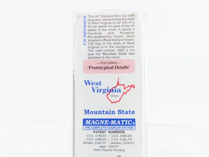 N Scale Micro-Trains MTL 02100386 WV West Virginia State 40' Box Car #1863