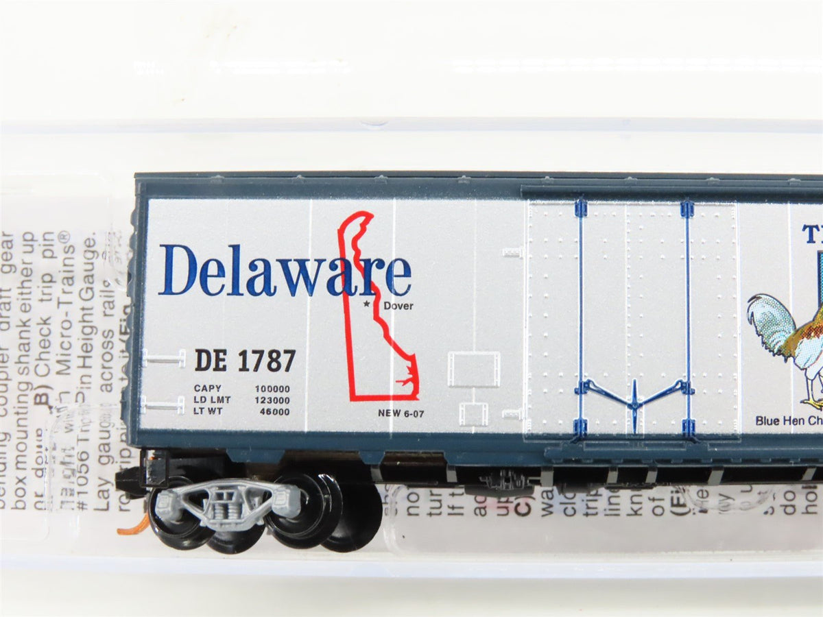 N Scale Micro-Trains MTL 02100414 DE Delaware State 40&#39; Plug Door Box Car #1787