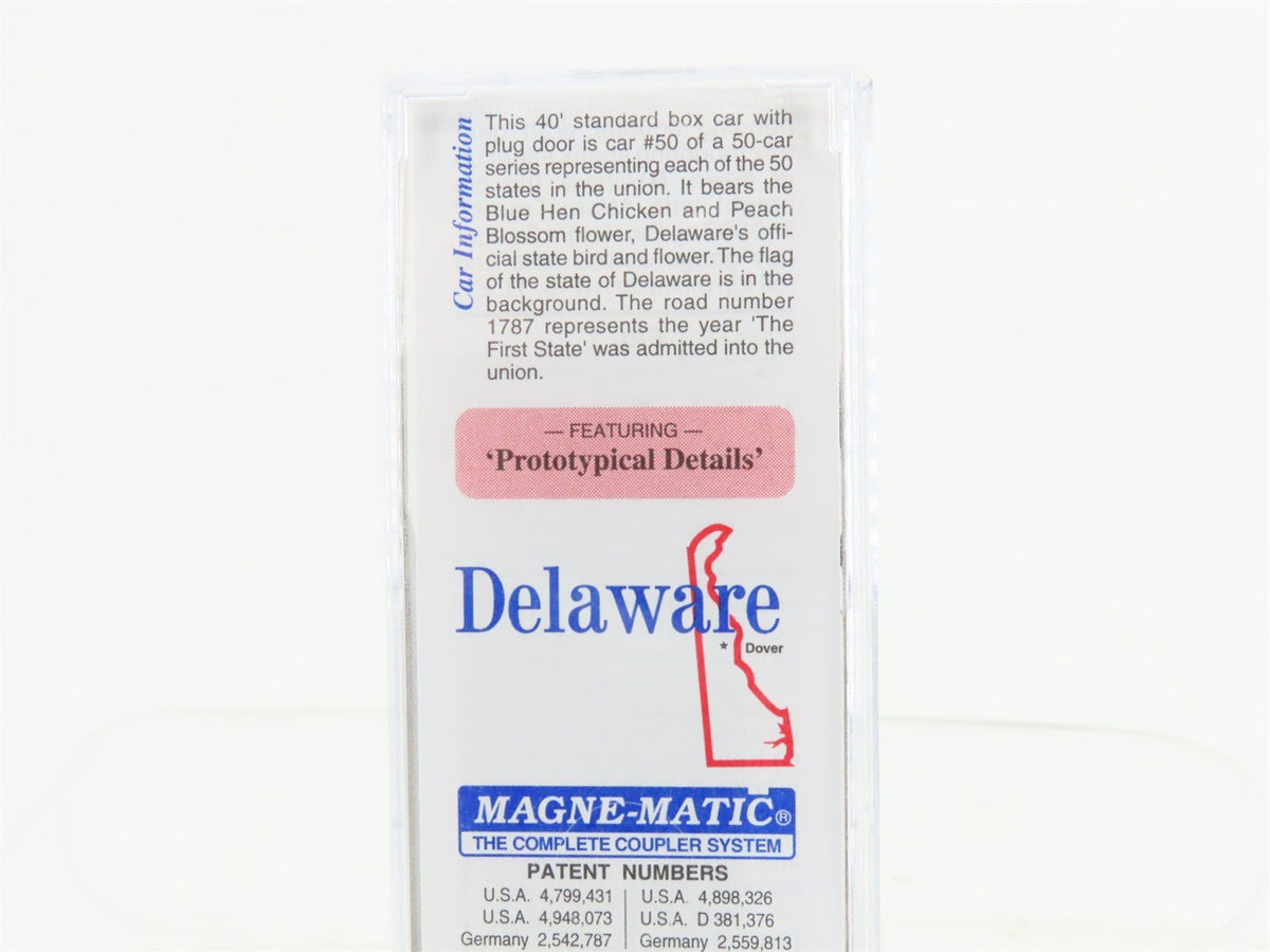 N Scale Micro-Trains MTL 02100414 DE Delaware State 40&#39; Plug Door Box Car #1787
