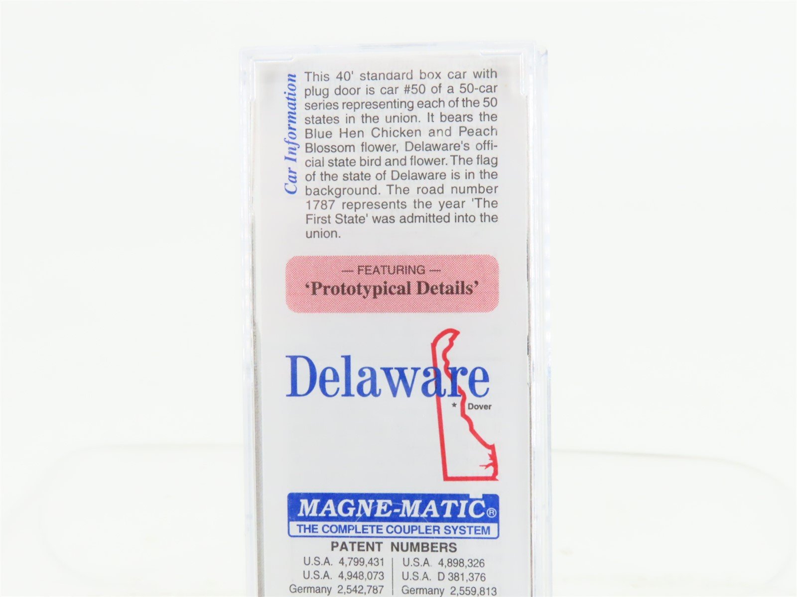 N Scale Micro-Trains MTL 02100414 DE Delaware State 40' Plug Door Box Car #1787