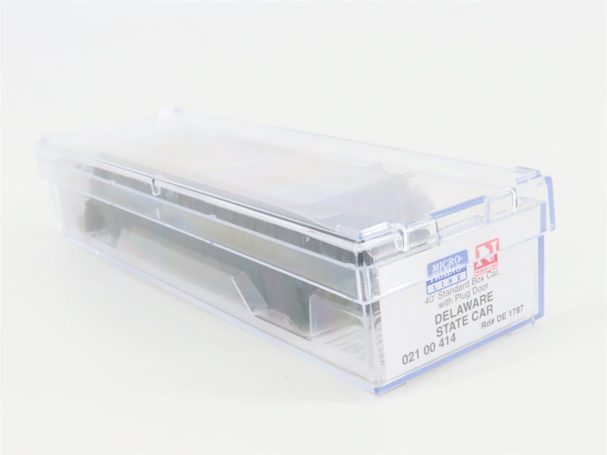 N Scale Micro-Trains MTL 02100414 DE Delaware State 40&#39; Plug Door Box Car #1787