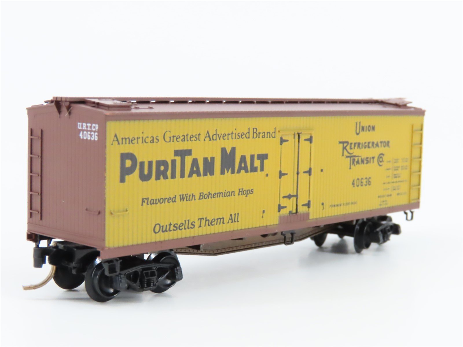 N Scale Micro-Trains MTL 49350 URTC Puritan Malt 40' Wood Reefer #40636