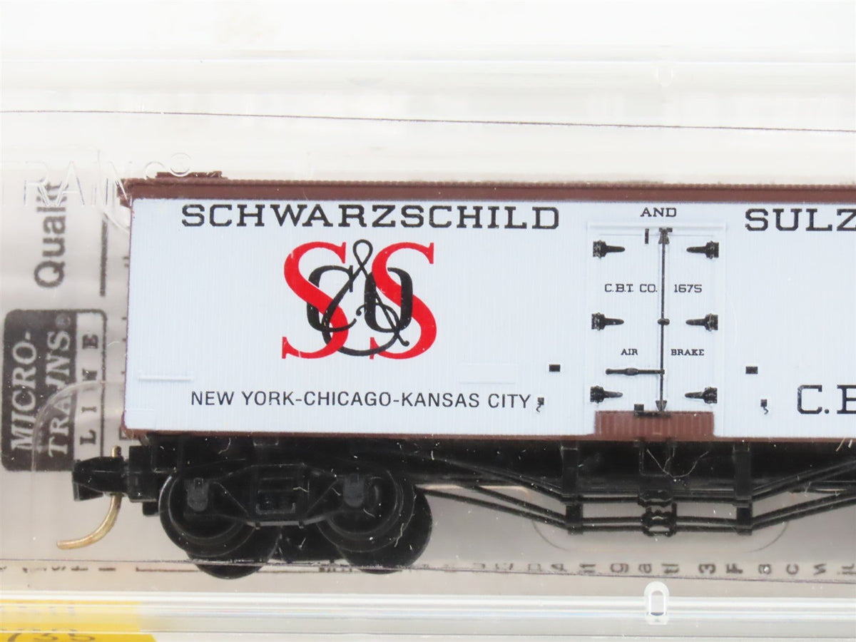N Scale Micro-Trains MTL 58020 CBTCO Schwarzchild &amp; Sulzberger 36&#39; Reefer #1675