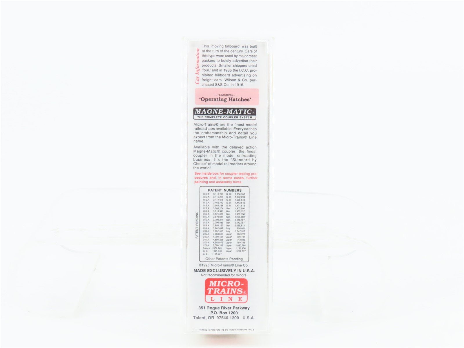 N Scale Micro-Trains MTL 58020 CBTCO Schwarzchild & Sulzberger 36' Reefer #1675