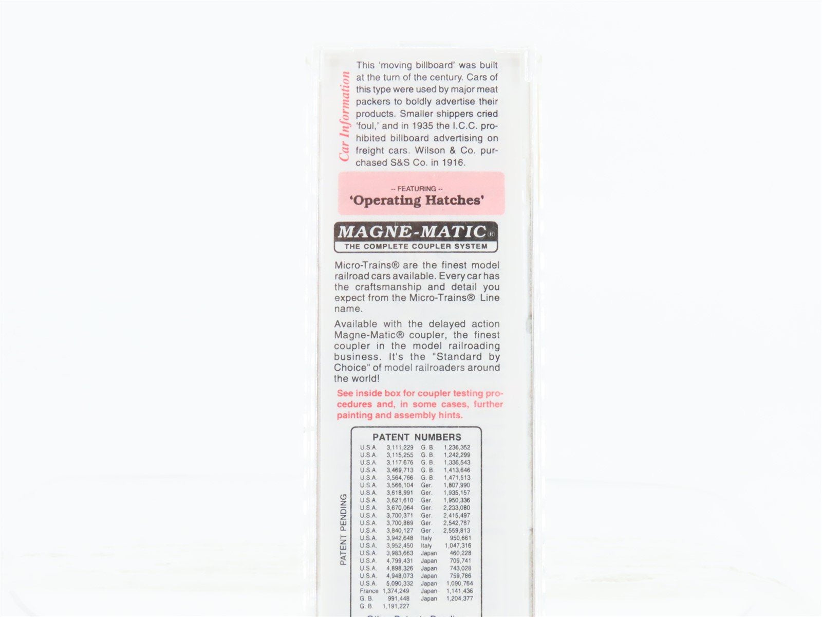 N Scale Micro-Trains MTL 58020 CBTCO Schwarzchild & Sulzberger 36' Reefer #1675