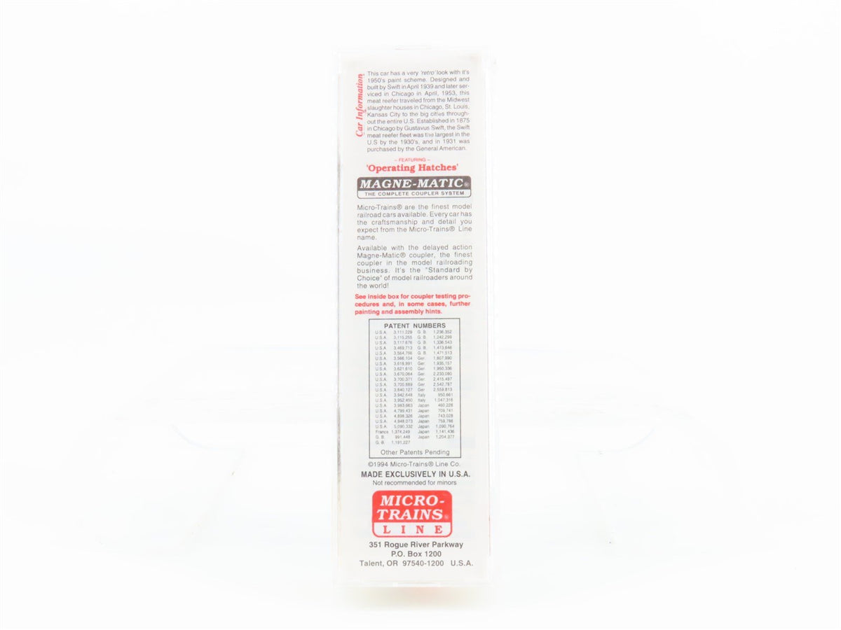 N Scale Micro-Trains MTL 49400 SRLX Swift Refrigerator Line 40&#39; Wood Reefer 5199