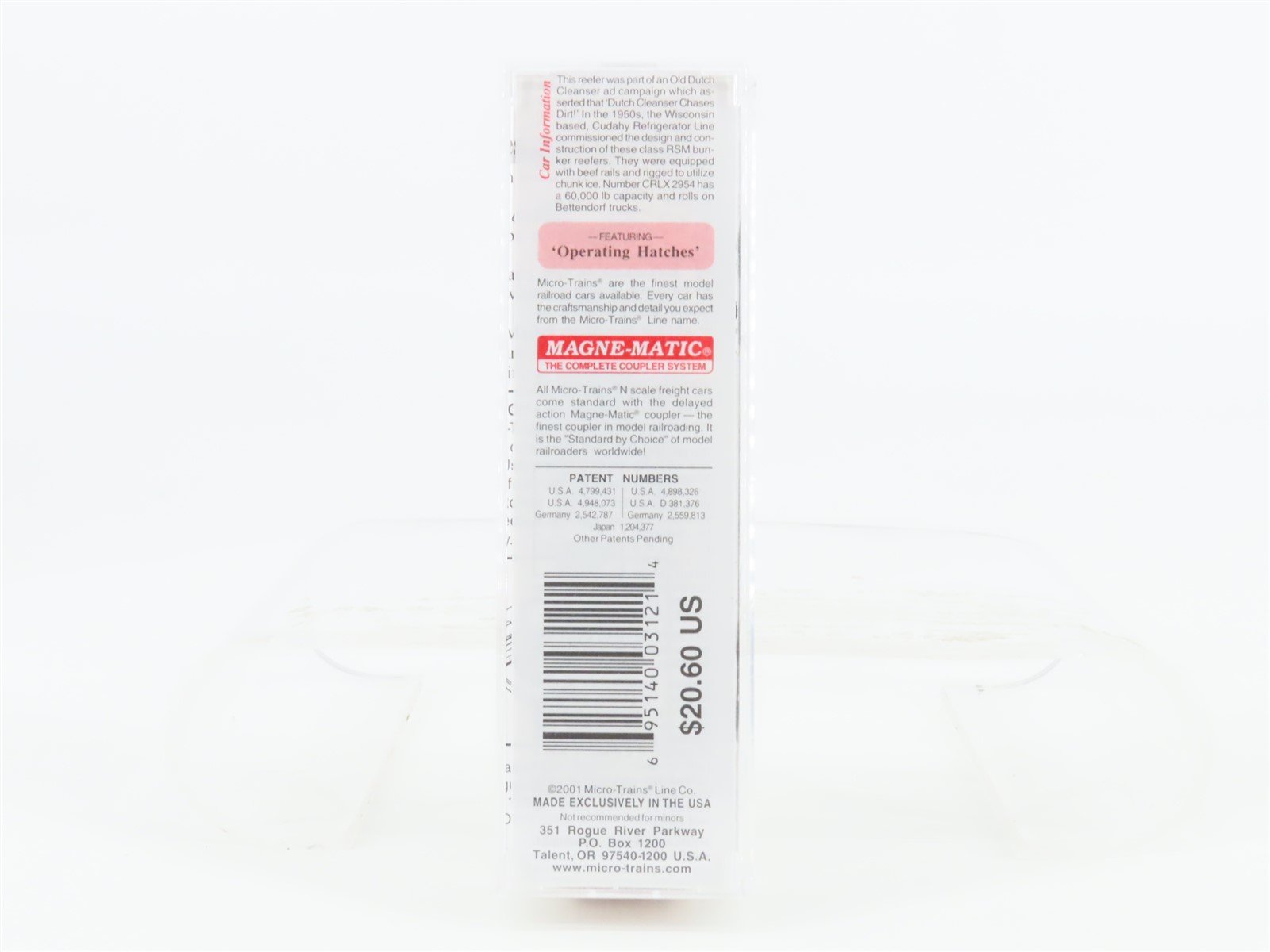 N Scale Micro-Trains MTL 49010 CRLX Cudahy Old Dutch Cleanser 40' Reefer #2954