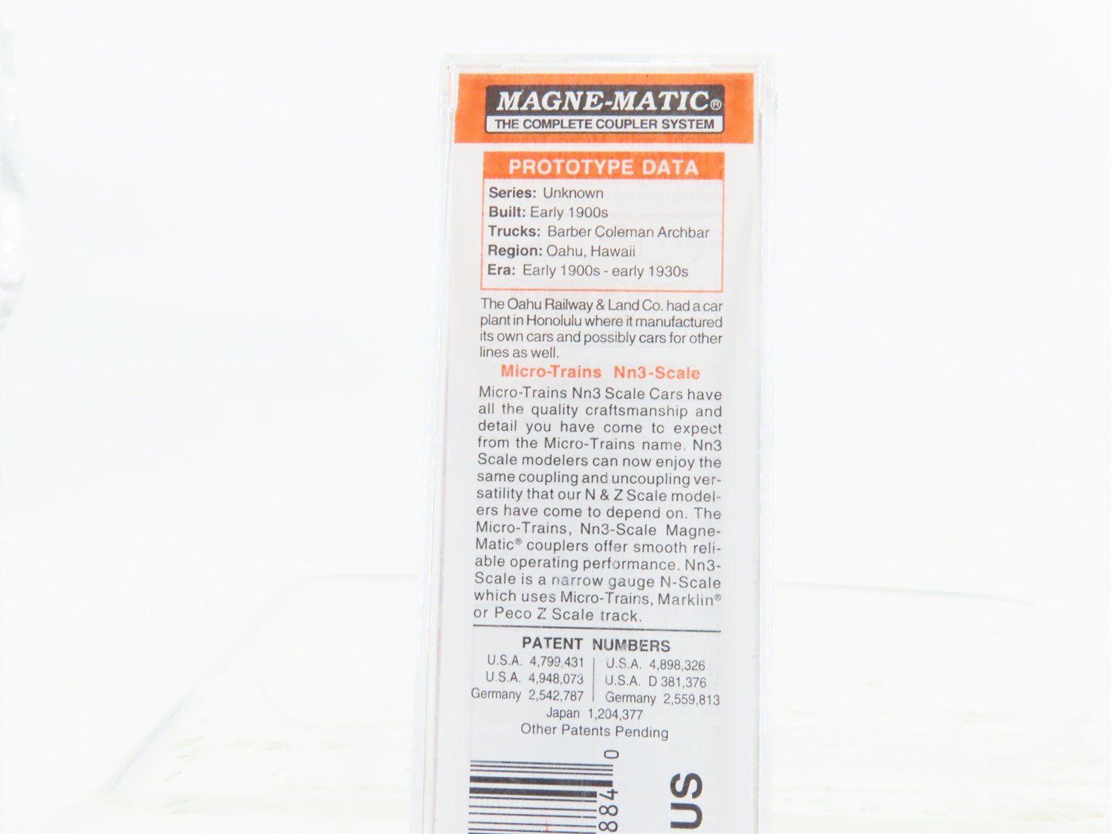 Nn3 Scale Micro-Trains MTL 80000030 OR&L Oahu Railway & Land 30' Box Car #326