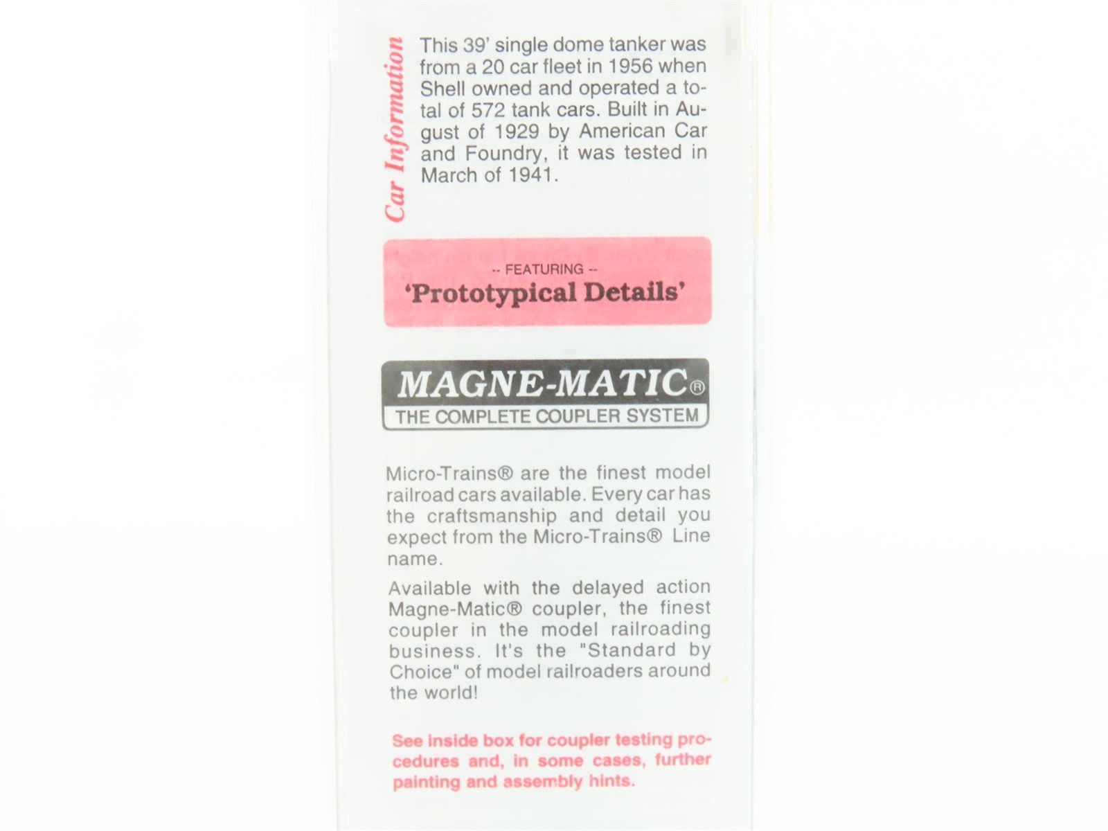 N Micro-Trains MTL 65090/1 SCCX Shell Oil Company 39' Single Dome Tank Car #1106