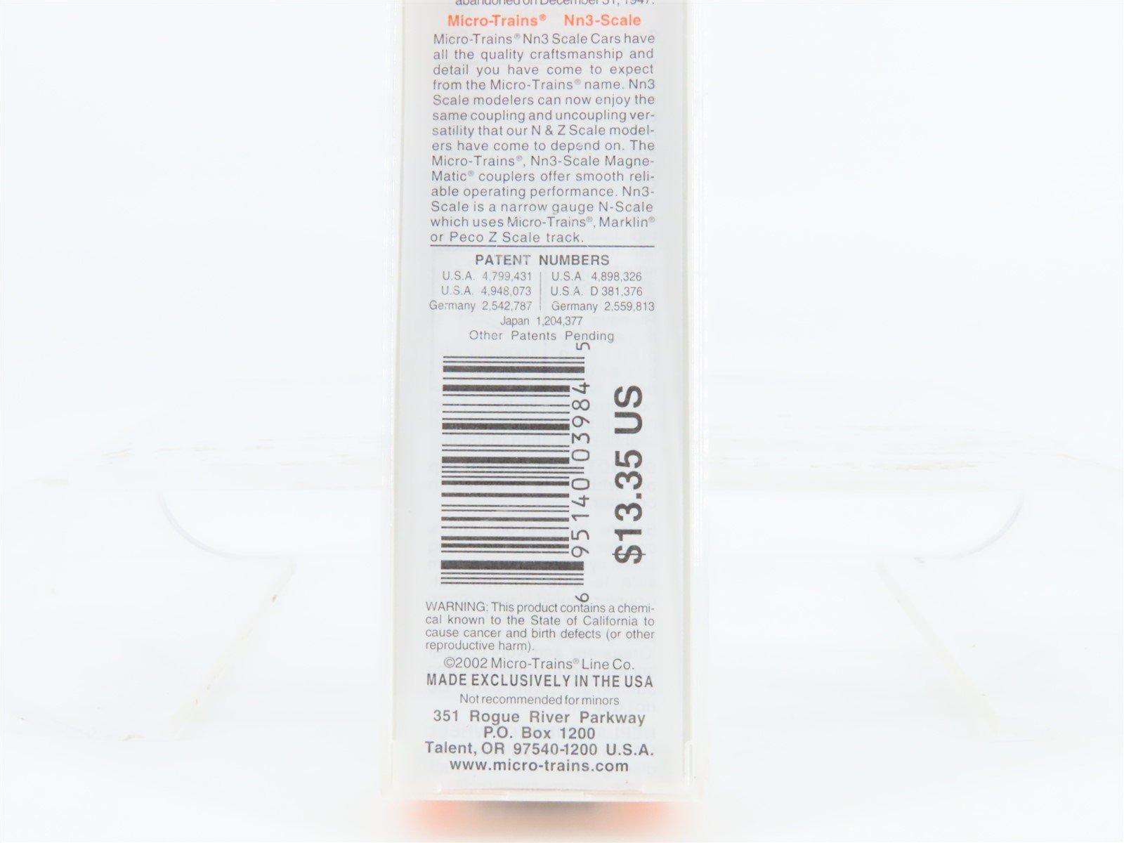 Nn3 Scale Micro-Trains MTL 15103 OR&L Oahu Railway & Land 30' Box Car #325