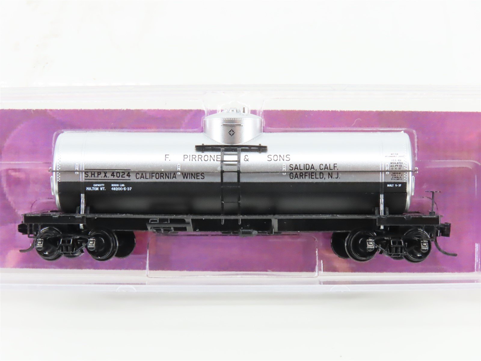 N Micro-Trains MTL 06500066 SHPX Pirrone & Sons 39' Single Dome Tank Car #4024