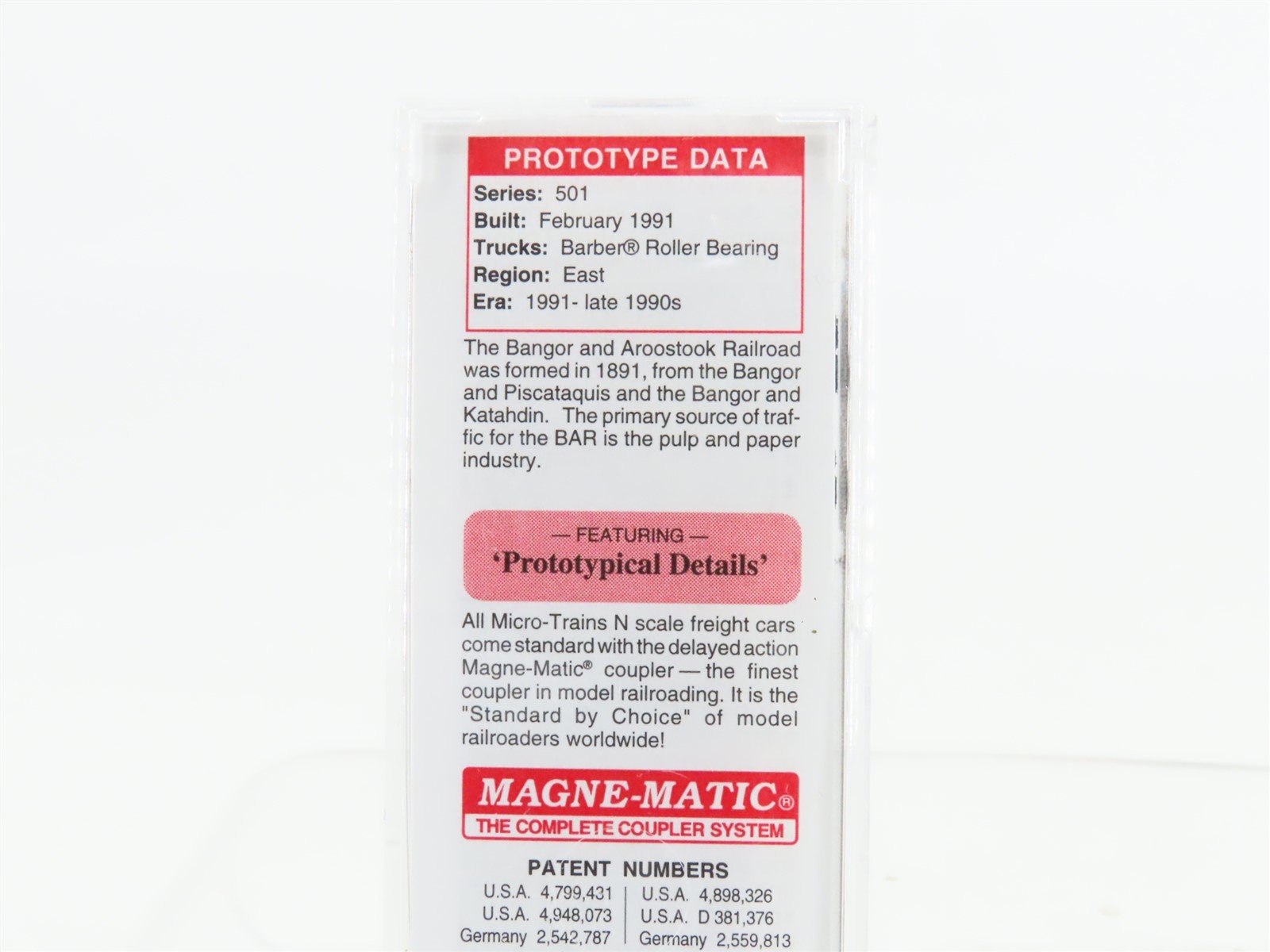 N Scale Micro-Trains MTL 03800390 BAR Bangor & Aroostook Fraser 50' Box Car #501