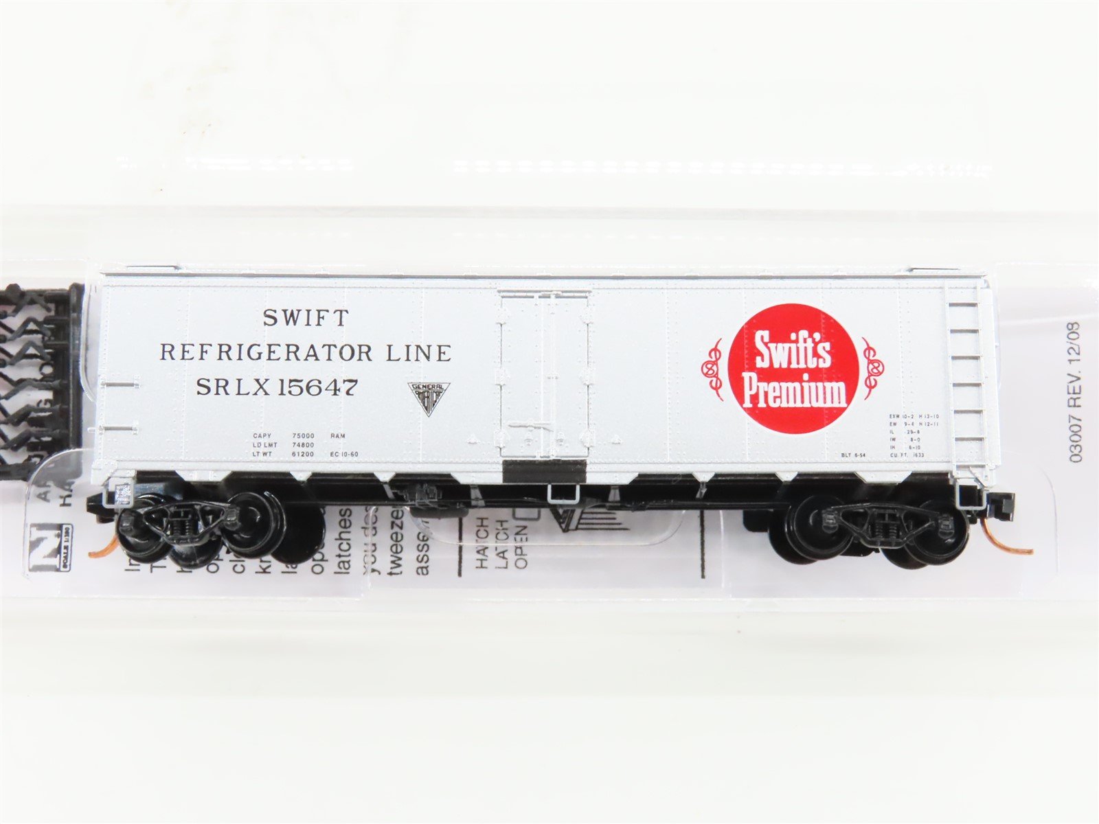 N Scale Micro-Trains MTL 05900150 SRLX Swift's Premium 40' Steel Reefer #15647