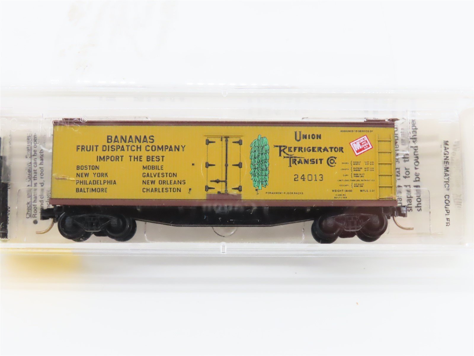 N Micro-Trains MTL 49390 URTC Mobile & Ohio Fruit Dispatch 40' Reefer #24013