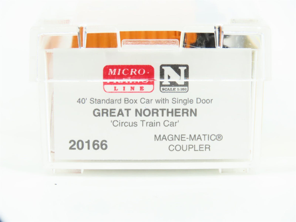 N Micro-Trains MTL 20166 GN Great Northern &quot;Circus Train Car&quot; 40&#39; Box Car #19038