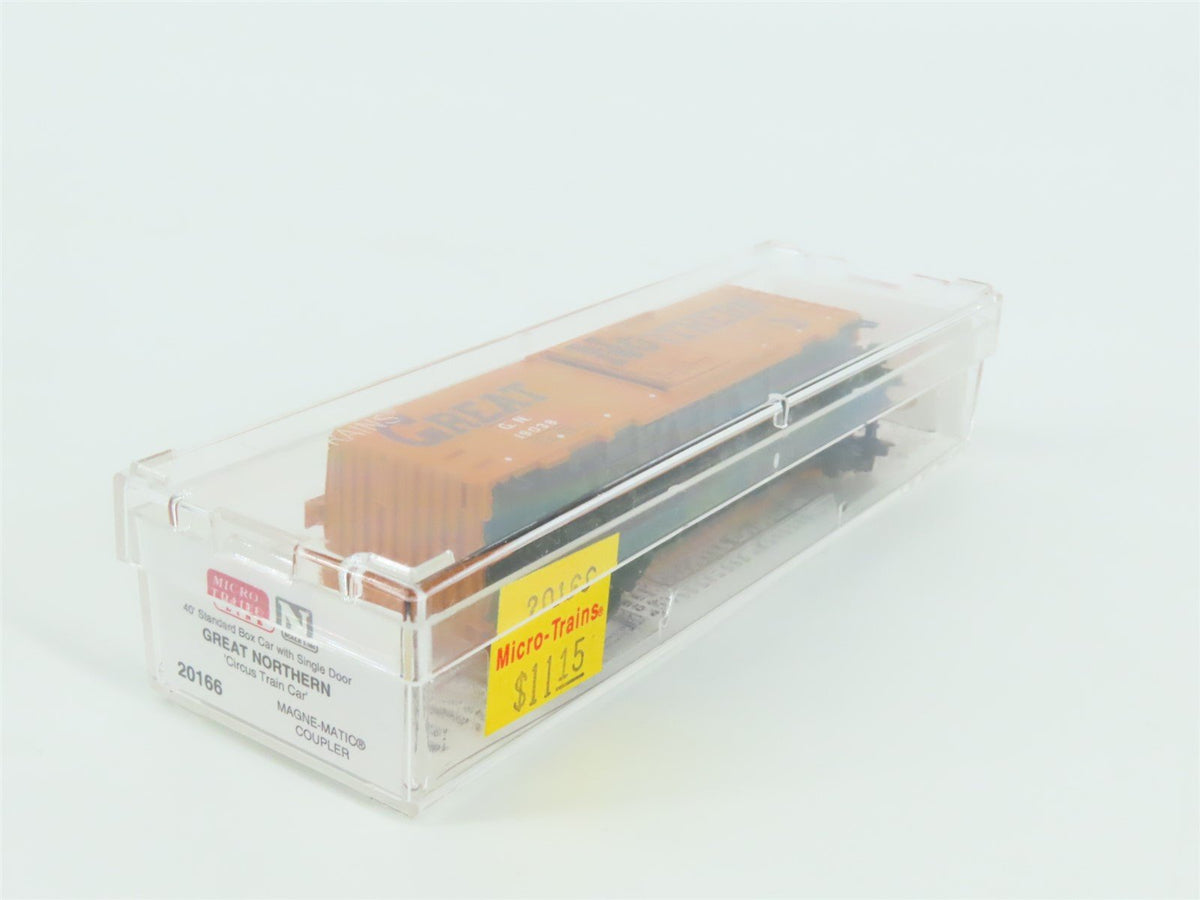 N Micro-Trains MTL 20166 GN Great Northern &quot;Circus Train Car&quot; 40&#39; Box Car #19038