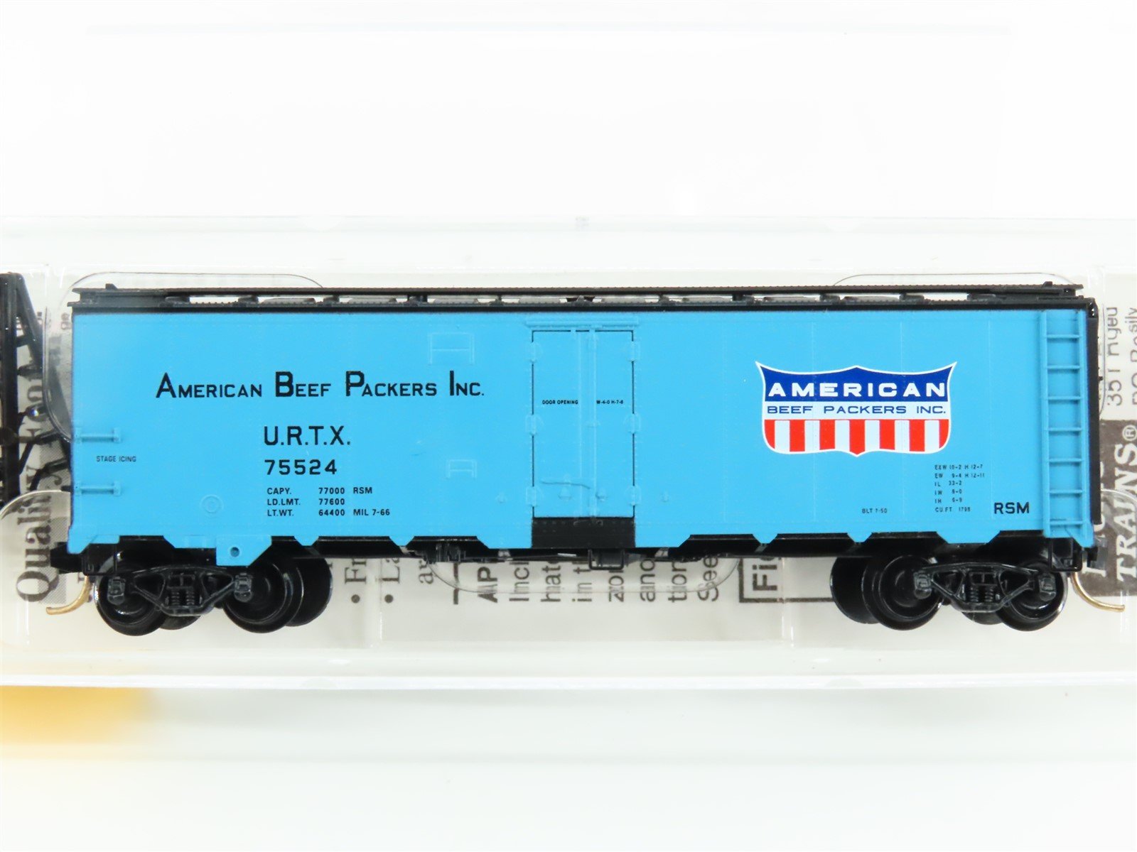 N Micro-Trains MTL #59540 URTX American Beef Packers Inc 40' Ice Reefer #75524