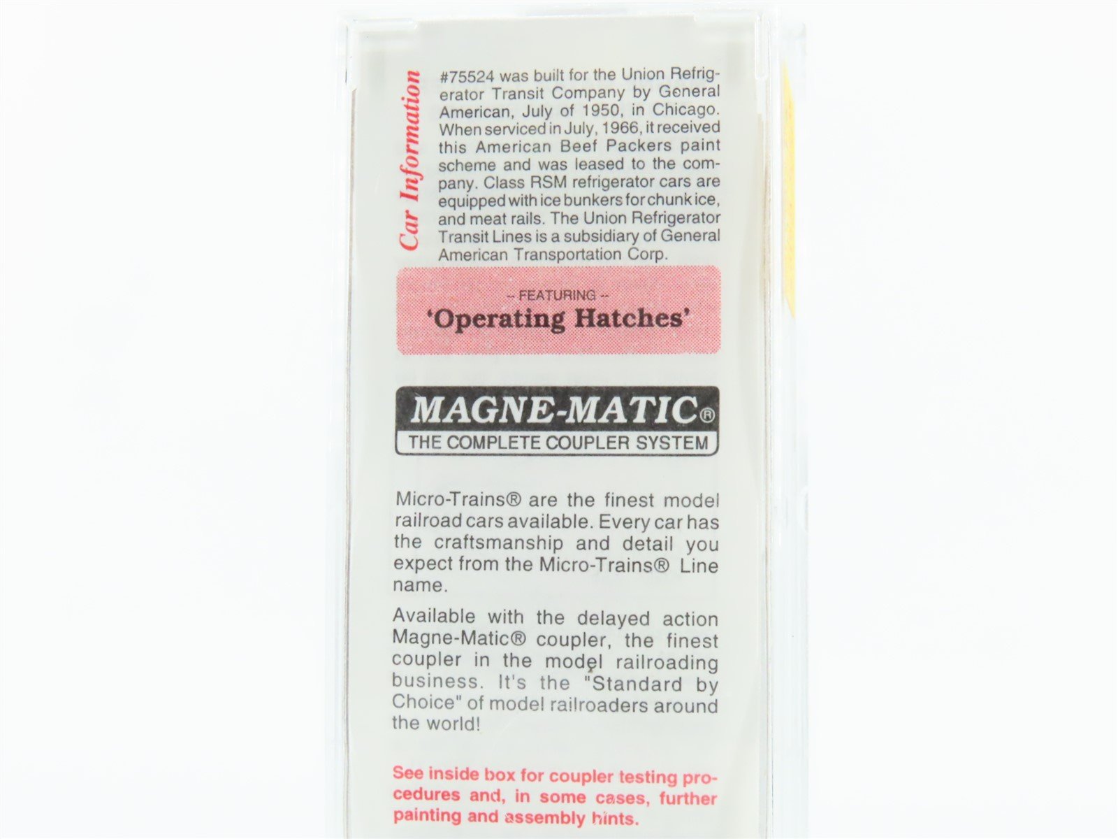 N Micro-Trains MTL #59540 URTX American Beef Packers Inc 40' Ice Reefer #75524